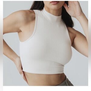 Klassy Network Tan Ribbed Crop Tank Top NWT